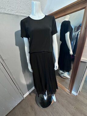 NWOT J.Crew Black Silk Short Sleeve Blouse Size Small